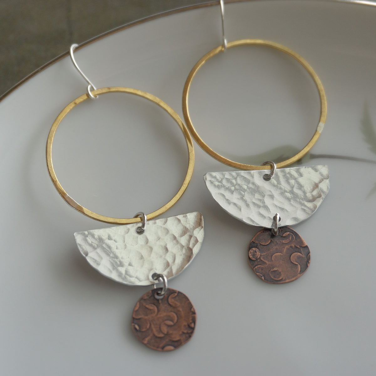 Cascade Hoop Half Drop Earrings