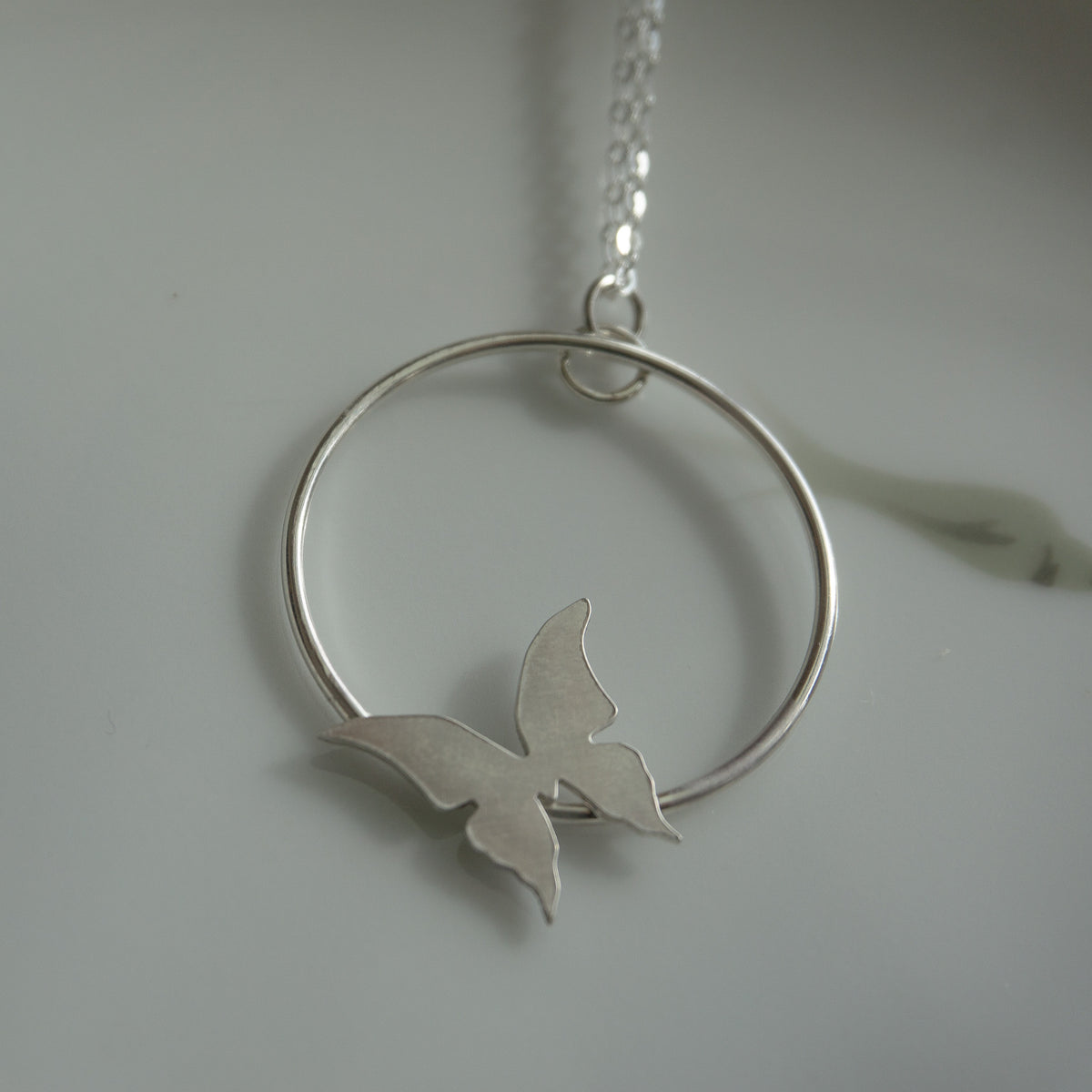 Butterfly Hoop Necklace