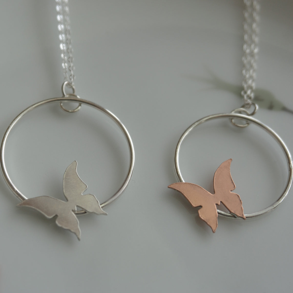 Butterfly Hoop Necklace