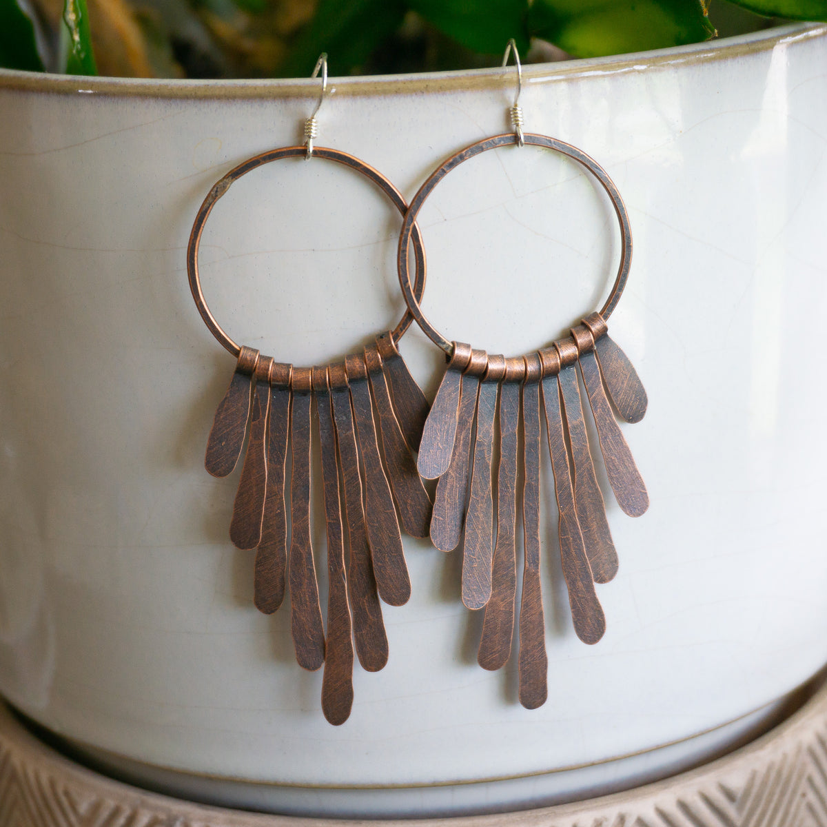 Kinetic Fringe Fan Earrings - Large