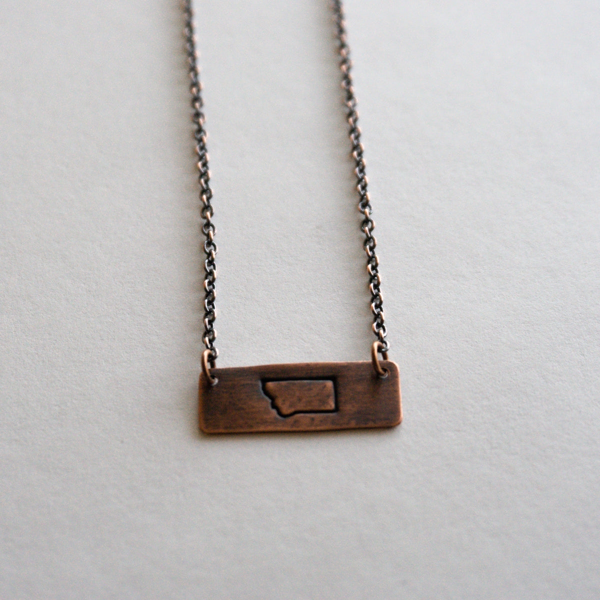 Stamped Montana Bar Necklace