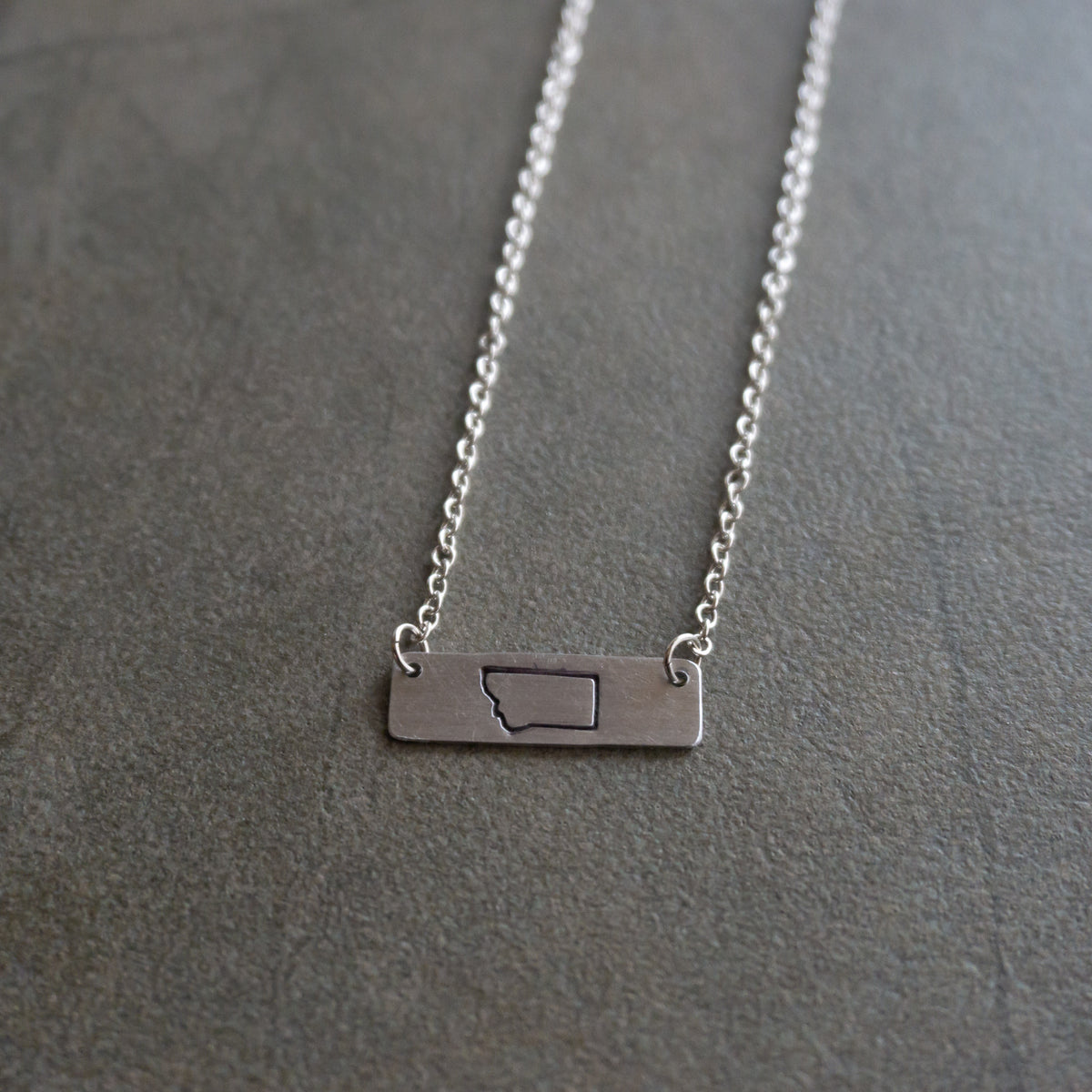 Stamped Montana Bar Necklace