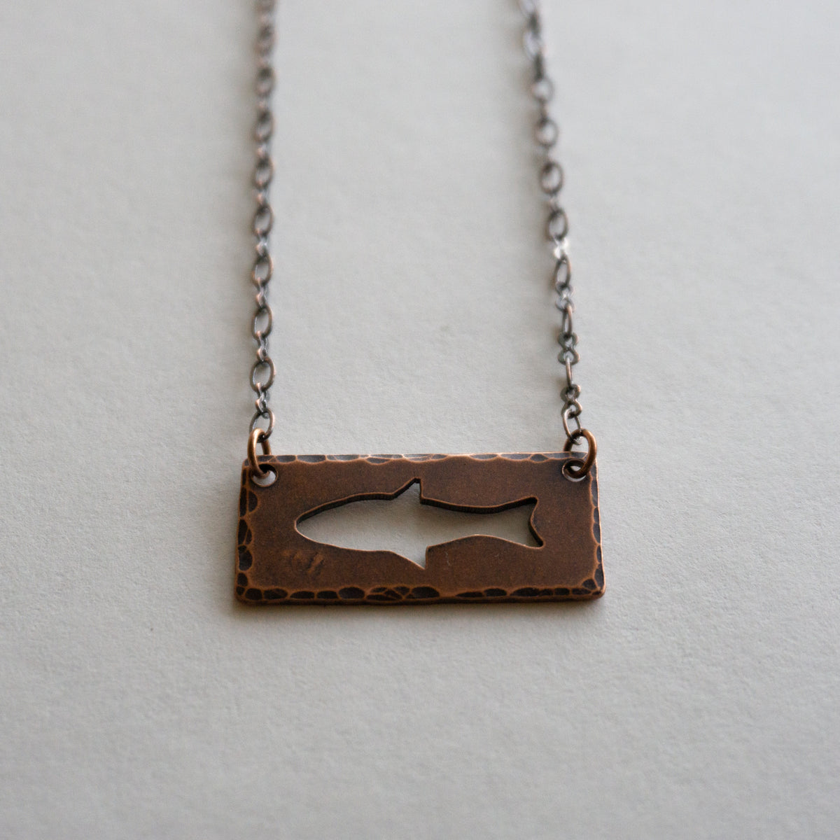 Cutout Copper Fish Necklace