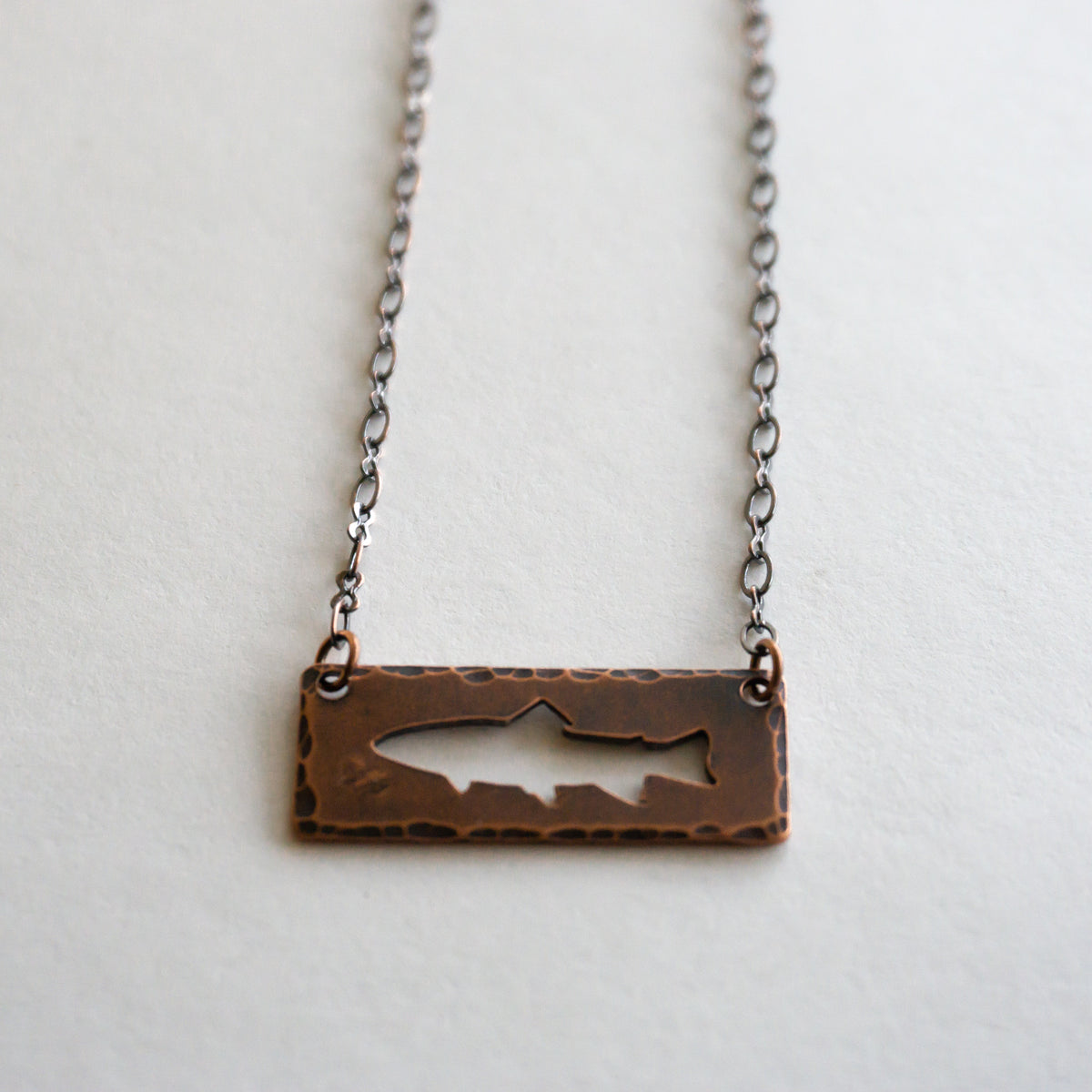 Cutout Copper Trout Necklace
