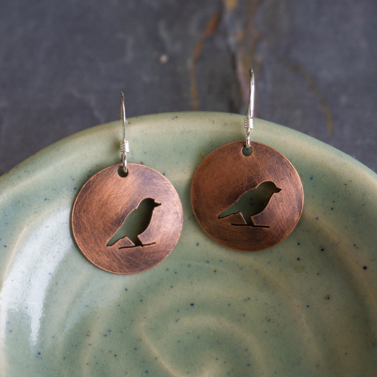 Small Copper Sparrow Earrings