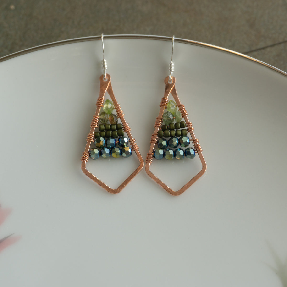 Ombre Earrings - Green
