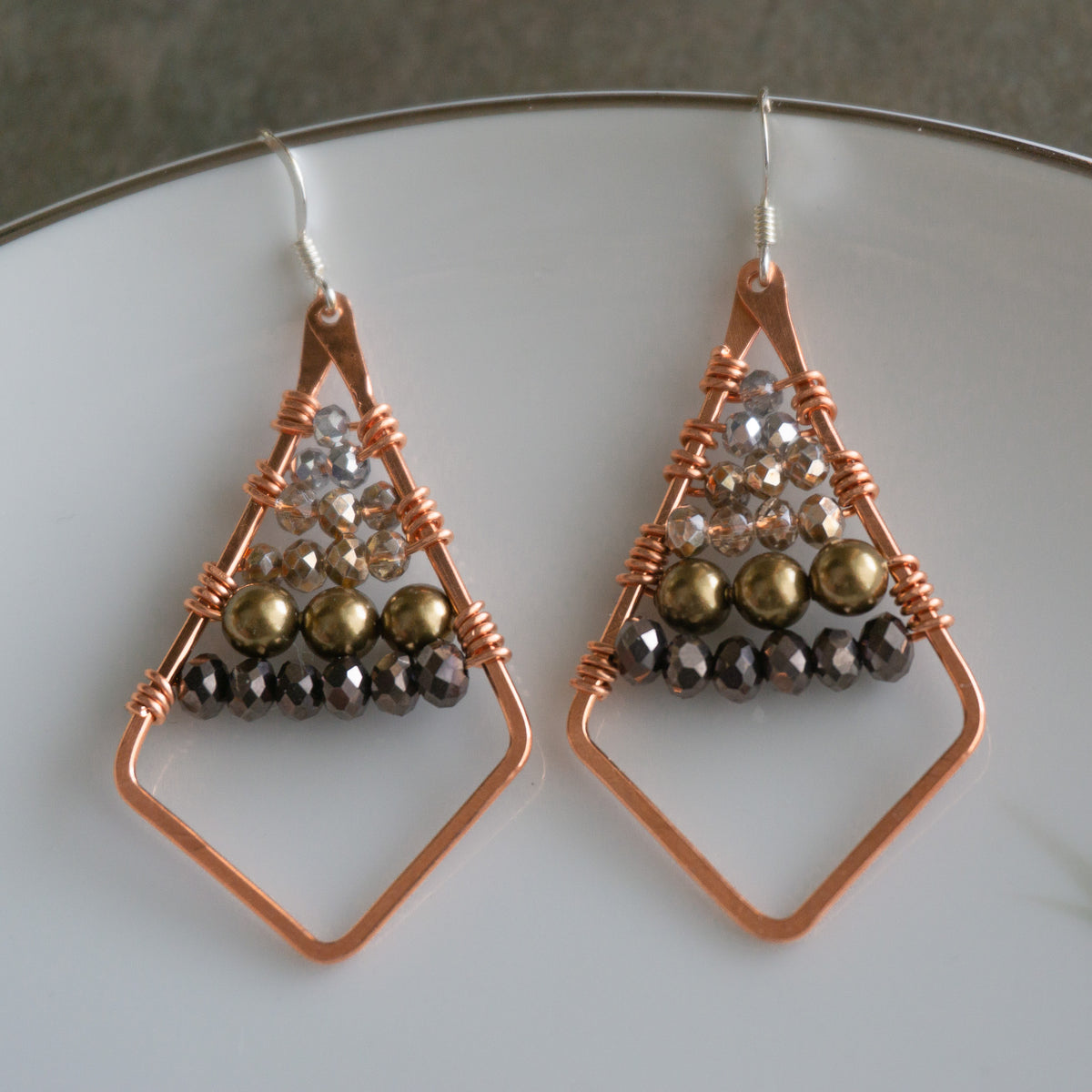 Ombre Earrings - Copper Mixed Metal
